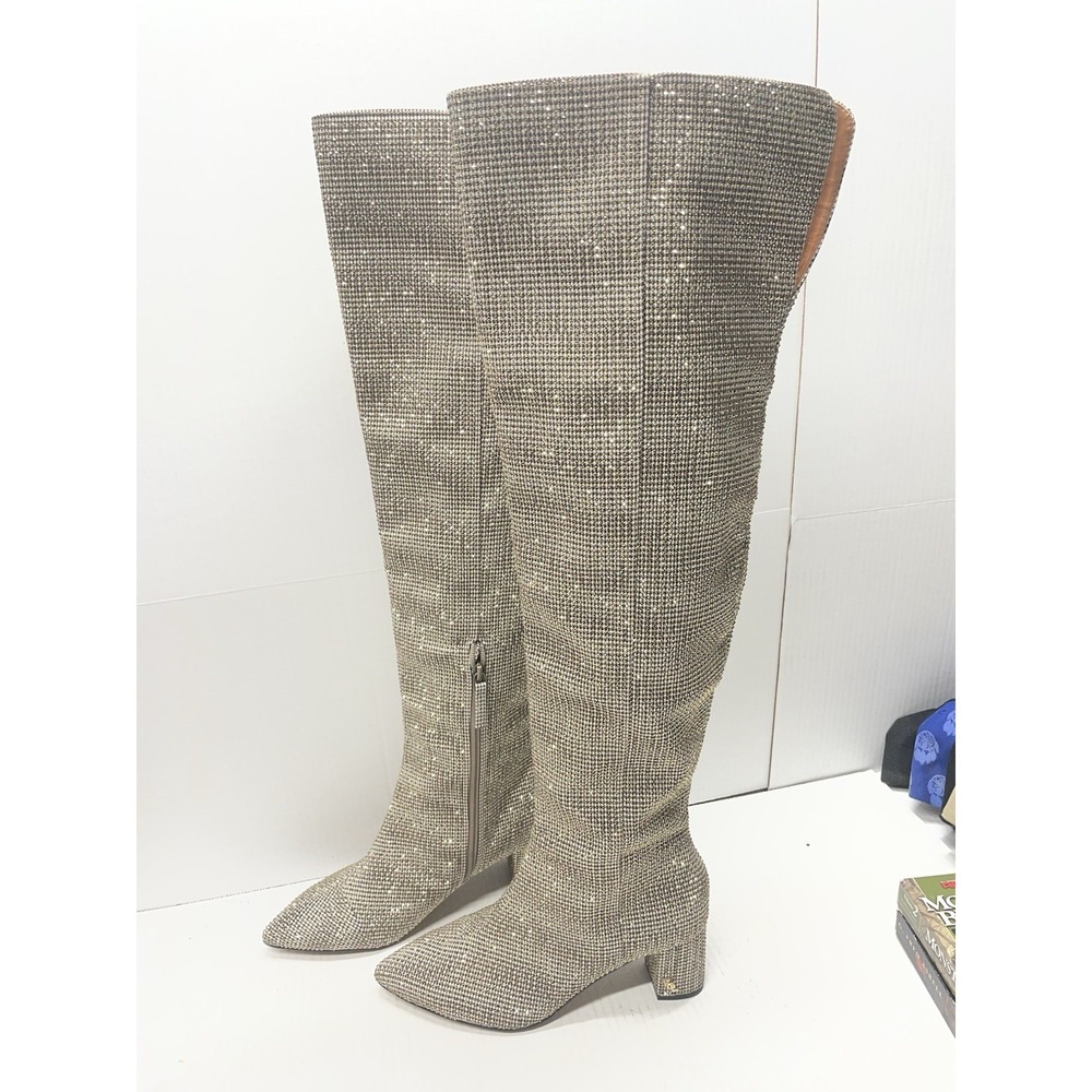 Kurt Geiger London Burlington over the knee crystal stone boots womens 8 EUC